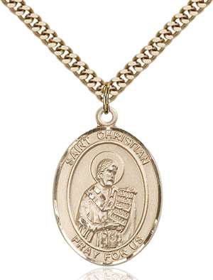 St. Christian Demosthenes Medal<br/>7257 Oval, Gold Filled
