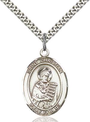 St. Christian Demosthenes Medal<br/>7257 Oval, Sterling Silver