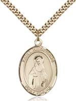 St. Hildegard Von Bingen Medal<br/>7260 Oval, Gold Filled