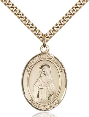 St. Hildegard Von Bingen Medal<br/>7260 Oval, Gold Filled