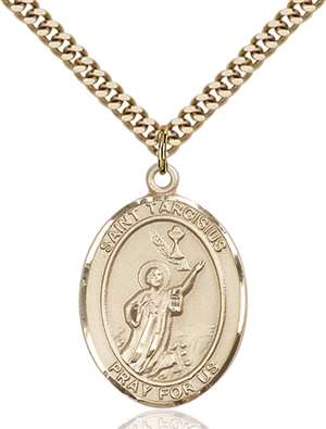 St. Tarcisius Medal<br/>7261 Oval, Gold Filled