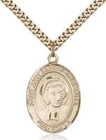 St. John Baptist de La Salle Medal<br/>7262 Oval, Gold Filled