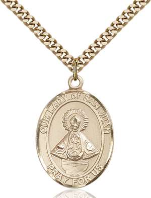 Our Lady of San Juan Medal<br/>7263 Oval, Gold Filled