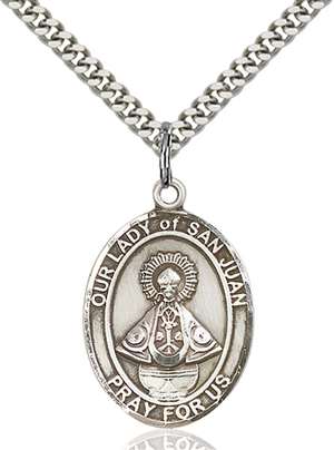 Our Lady of San Juan Medal<br/>7263 Oval, Sterling Silver