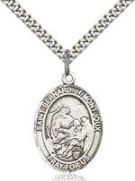 St. Bernard of Montjoux Medal<br/>7264 Oval, Sterling Silver