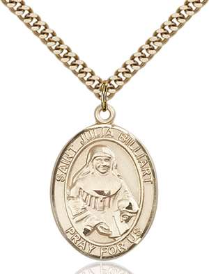 St. Julia Billiart Medal<br/>7267 Oval, Gold Filled