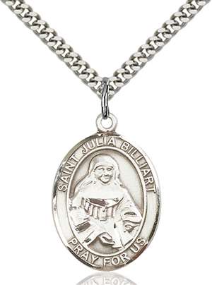 St. Julia Billiart Medal<br/>7267 Oval, Sterling Silver