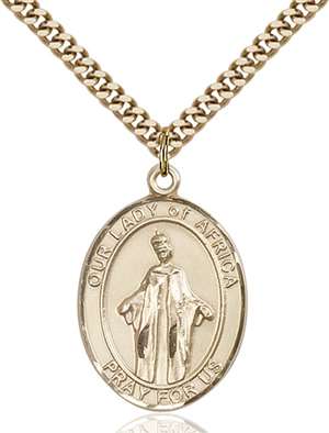 Our Lady of Africa Medal<br/>7269 Oval, Gold Filled