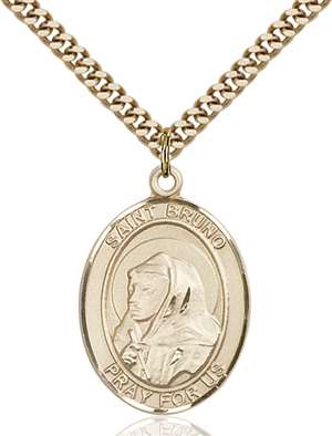 St. Bruno Medal<br/>7270 Oval, Gold Filled