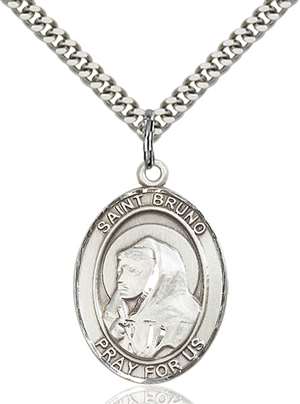 St. Bruno Medal<br/>7270 Oval, Sterling Silver