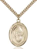 St. Sharbel Medal<br/>7271 Oval, Gold Filled