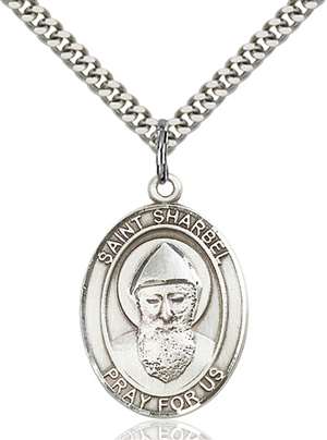 St. Sharbel Medal<br/>7271 Oval, Sterling Silver