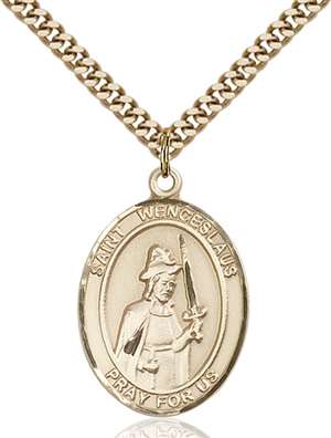 St. Wenceslaus Medal<br/>7273 Oval, Gold Filled