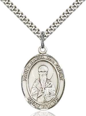 St. Basil the Great Medal<br/>7275 Oval, Sterling Silver