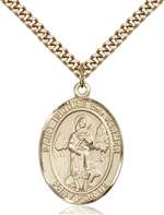 St. Isidore the Farmer Medal<br/>7276 Oval, Gold Filled