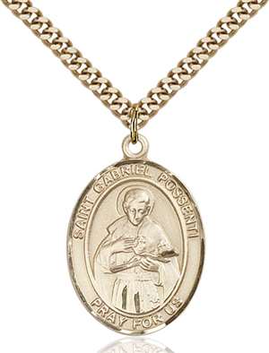 St. Gabriel Possenti Medal<br/>7279 Oval, Gold Filled