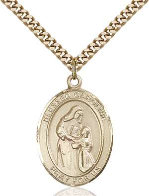 Blessed Caroline Gerhardinger Medal<br/>7281 Oval, Gold Filled