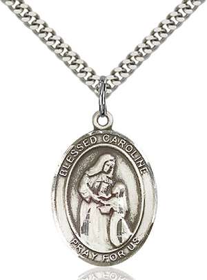 Blessed Caroline Gerhardinger Medal<br/>7281 Oval, Sterling Silver