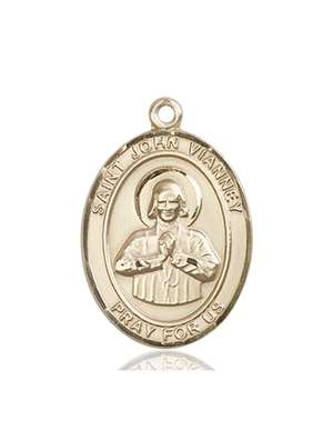 St. John Vianney Medal<br/>7282 Oval, 14kt Gold