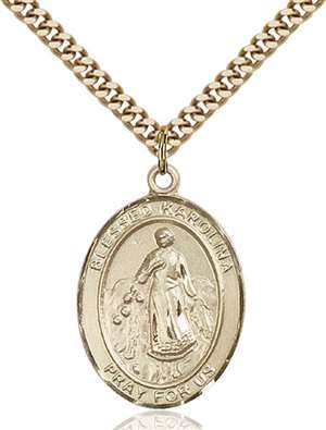 Blessed Karolina Kozkowna Medal<br/>7283 Oval, Gold Filled
