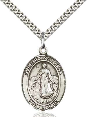 Blessed Karolina Kozkowna Medal<br/>7283 Oval, Sterling Silver