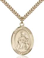St. Angela Merici Medal<br/>7284 Oval, Gold Filled