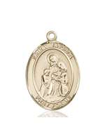 St. Angela Merici Medal<br/>7284 Oval, 14kt Gold