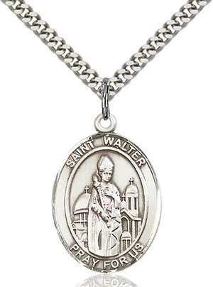 St. Walter of Pontnoise Medal<br/>7285 Oval, Sterling Silver