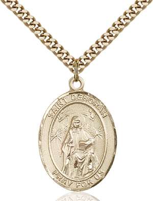 St. Deborah Medal<br/>7286 Oval, Gold Filled