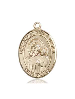 Our Lady of Good Counsel Medal<br/>7287 Oval, 14kt Gold