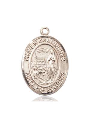 Virgen del Lourdes Medal<br/>7288 Spanish, Oval, 14kt Gold