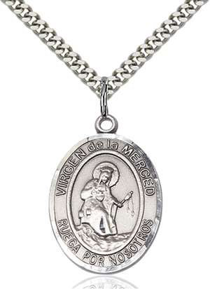 Virgen de la Merced Medal<br/>7289 Spanish, Oval, Sterling Silver