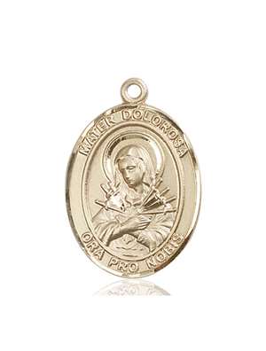Mater Dolorosa Medal<br/>7290 Oval, 14kt Gold