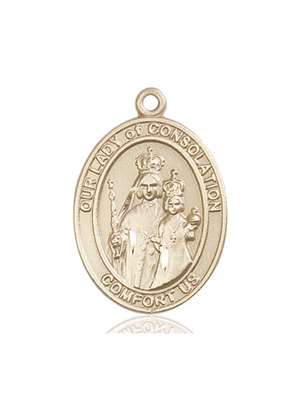 Our Lady of Consolation Medal<br/>7292 Oval, 14kt Gold