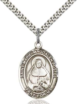 St. Marie Magdalen Postel Medal<br/>7294 Oval, Sterling Silver