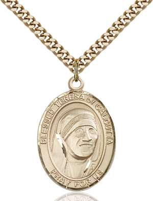 Blessed Teresa of Calcutta Medal<br/>7295 Oval, Gold Filled