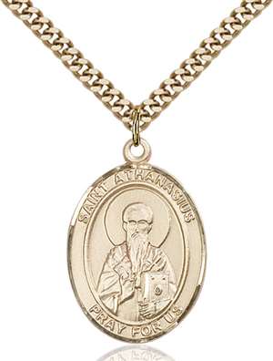 St. Athanasius Medal<br/>7296 Oval, Gold Filled
