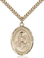 St. Lidwina of Schiedam Medal<br/>7297 Oval, Gold Filled