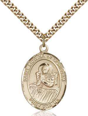 St. Lidwina of Schiedam Medal<br/>7297 Oval, Gold Filled