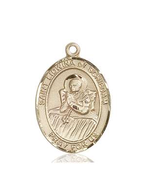 St. Lidwina of Schiedam Medal<br/>7297 Oval, 14kt Gold