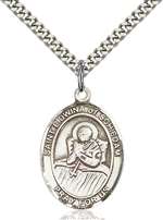 St. Lidwina of Schiedam Medal<br/>7297 Oval, Sterling Silver