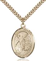 St. Fiacre Medal<br/>7298 Oval, Gold Filled