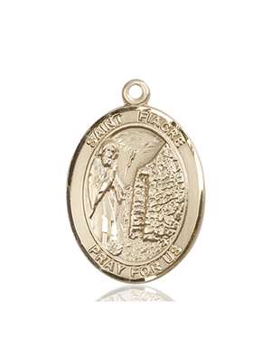 St. Fiacre Medal<br/>7298 Oval, 14kt Gold