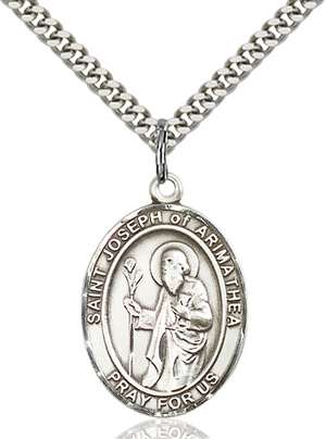 St. Joseph Medal<br/>7300 Oval, Sterling Silver