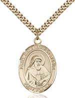 St. Bede the Venerable Medal<br/>7302 Oval, Gold Filled