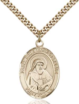 St. Bede the Venerable Medal<br/>7302 Oval, Gold Filled