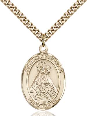 Our Lady of Olives Medal<br/>7303 Oval, Gold Filled
