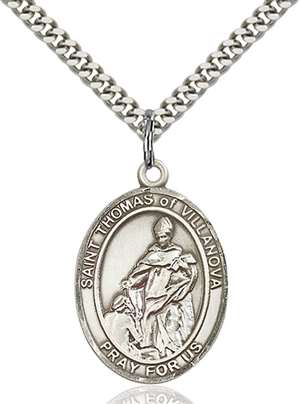 St. Thomas of Villanova Medal<br/>7304 Oval, Sterling Silver