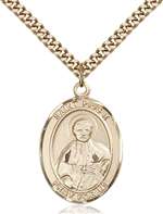 St. Pius X Medal<br/>7305 Oval, Gold Filled