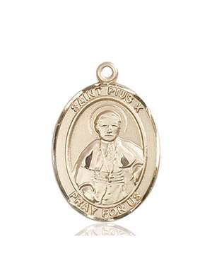 St. Pius X Medal<br/>7305 Oval, 14kt Gold